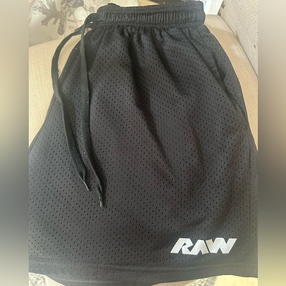 RAW ATHLETICS XL Black Elastic Waistband Shorts